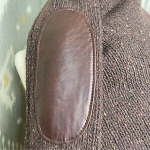 Ralph Lauren Chocolate Brown Multi Flecked Cashmere Blend Knit Cardigan Sweater